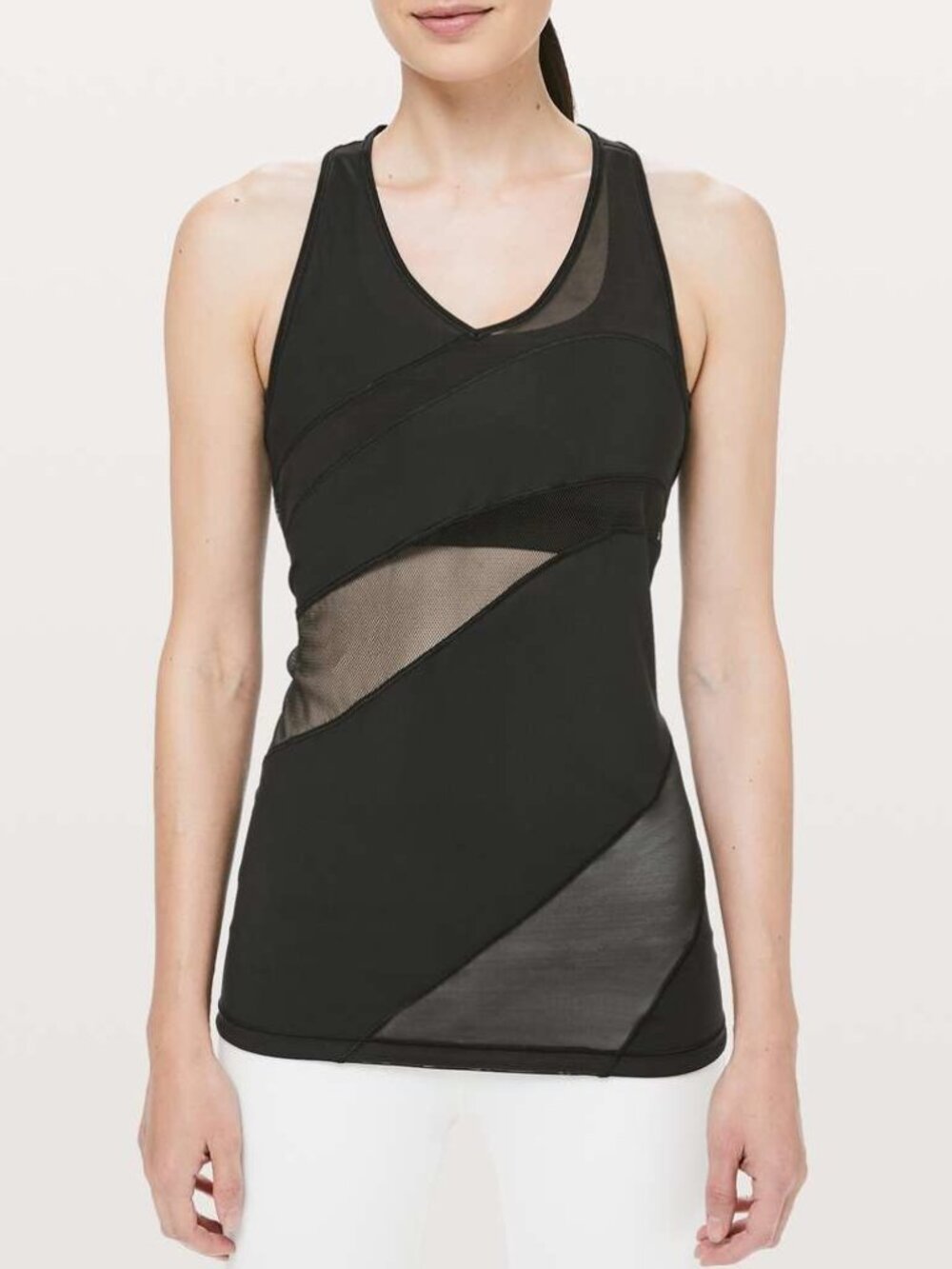 Lululemon Mesh In Motion Racerback Tank Black L (12?) long